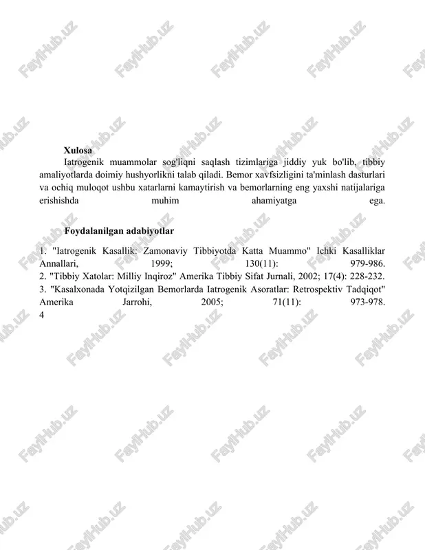 hozirgi zamon tibbiyoti yatrogeniya muammolari - Page 4