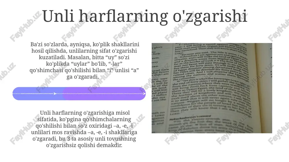 o'zlarning imlosi oʻzlashgan soʻzlardagi ikki undosh bilan tugaydigan soʻzlarga qoʻshimchalar ulanishda, ba'zi hollarda birinchi undosh tovush tushib qolishi mumkin, masalan, "futbol" soʻziga "-chi" qoʻshimchasini qoʻshganda "futbolchi" emas, "futbolchi" boʻladi. oʻzlashgan soʻzlarda qoʻshimchalar ulanishda, agar soʻz oxiri undosh tovush bilan tugasa, undosh tovushlarni takrorlash qoidasi qoʻllaniladi, masalan, "kompyuter" soʻziga "-lar" qoʻshimchasini qoʻshganda "kompyuterlar" boʻladi, lekin 2 ta undosh takrorlanmaydi. so'z bo'laklarining ajratilishi so'z bo'laklari orasidagi bo'shliqlar soni grammatik funksiyaga bog'liq bo'lib, masalan, ot+sifat birikmalarida 1 ta bo'shliq, ot+fe'l birikmalarida esa 2 ta bo'shliq qo'yiladi. raqamlar va o'lchov birliklari orasiga 1 ta bo'shliq qo'yiladi (masalan, 5 kg, 10 so'm), lekin murakkab raqamlar (masalan, 25) birlashtirib yoziladi. e'tiboringiz uchun rahmat @taqdimot_robot image4.jpg image5.jpg image6.jpg image7.jpg image8.jpg image9.jpg image10.jpg image11.jpg image12.jpg image13.jpg image14.jpg image15.jpg image16.jpg image17.jpg image18.jpg image19.jpg image20.jpg image1.jpeg image2.jpeg image3.jpeg