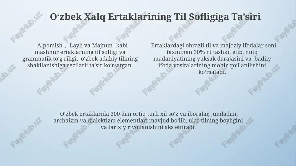 oʻzbek xalq ertaklari tilning milliy sofligi va ularda nutq odobi - Page 4