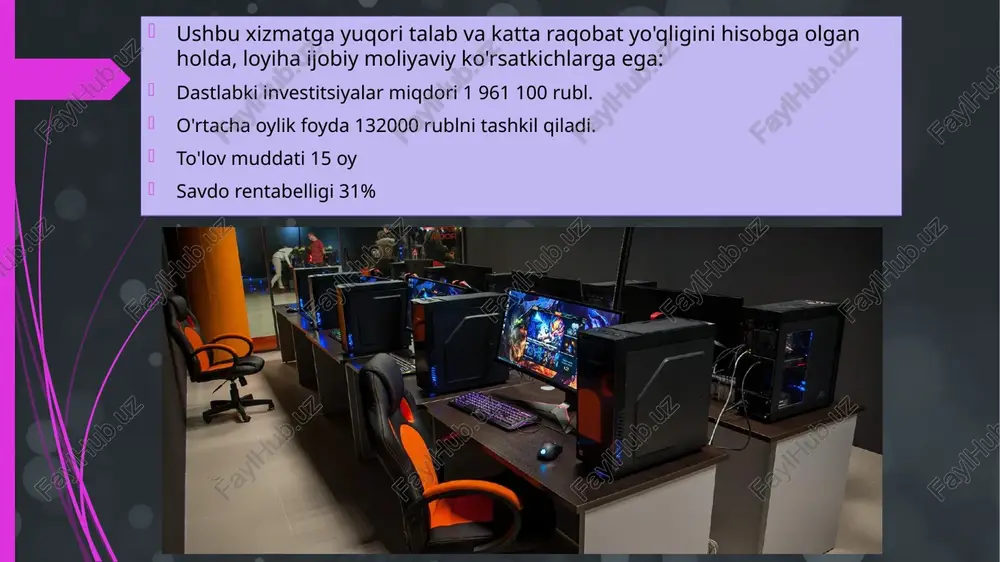 internetklub xizmatining investitsiya loyihasi - Page 4