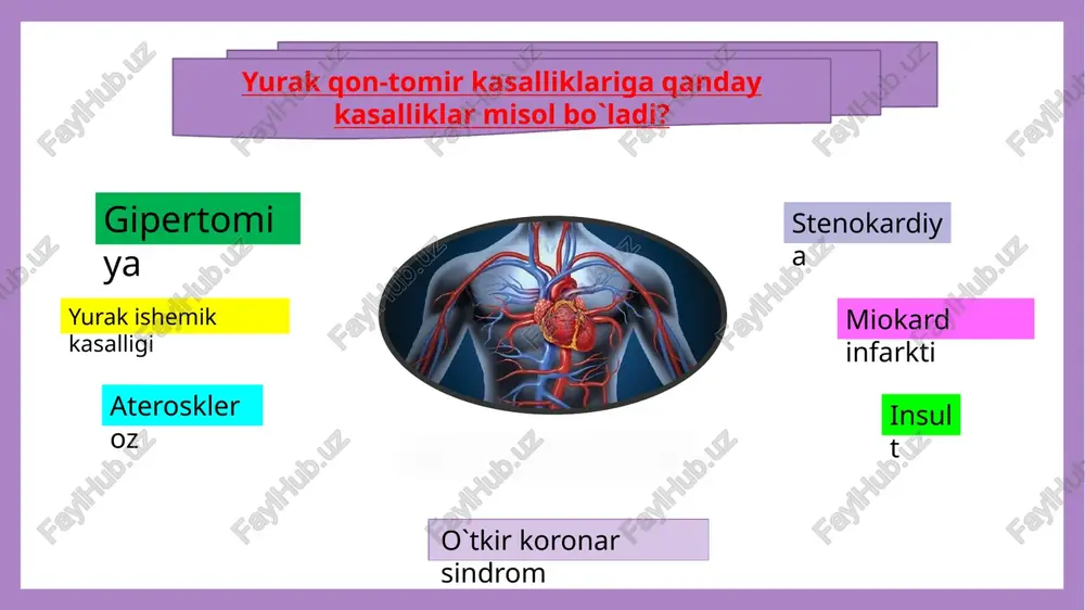 m qilish a’zolari kasalliklari bilan og’rigan bemorlar qorin og’rig’i, ishtaha buzilishi, kekirish, zarda qaynashi, ko’ngil aynishi, qayt qilish, og’izda yoqimsiz ta’m, qorin dam bo’lishi, ich ketishi, ich qotishi bo’lishiga shikoyat qiladi oshqozon-ichak kasalliklari qiziloʻngʻach kasalliklari qiziloʻngʻachga taʼsir qiluvchi kasalliklar spektrini oʻz ichiga oladi. gʻarb mamlakatlarida qiziloʻngʻachning eng keng tarqalgan holati gastroezofagial reflyuks (kislotali meʼda suyuqligi qiziloʻngʻach orqasiga oqib oʻtadigan holat, natijada oshqozon yonishi paydo boʻladi, tez-tez yurak urishi gastroezofagial reflyuks kasalligining belgilaridan biri) kasalligi[boʻlib, surunkali shakllarda qiziloʻngʻach epiteliyasining oʻzgarishiga olib keladi, bu esa tibbiyotda barrett qiziloʻngʻachi deb nomlanadi[ [ovqat hazm qilishga taʼsir qiluvchi oshqozon osti bezi kasalliklari oshqozon osti bezining ovqat hazm qilishda ishtirok etadigan bir qismi boʻlgan ekzokrin oshqozon osti beziga taʼsir qiluvchi kasalliklarni anglatadi. ekzokrin oshqozon osti bezining eng keng tarqalgan kasalliklaridan biri bu oʻtkir pankreatit (oshqozon osti bezining yalligʻlanishi) boʻlib, koʻp hollarda oʻt yoʻllarining oshqozon osti bezi qismiga taʼsir qilgan oʻt pufagidagi toshlar yoki oʻtkir, surunkali xavfli …