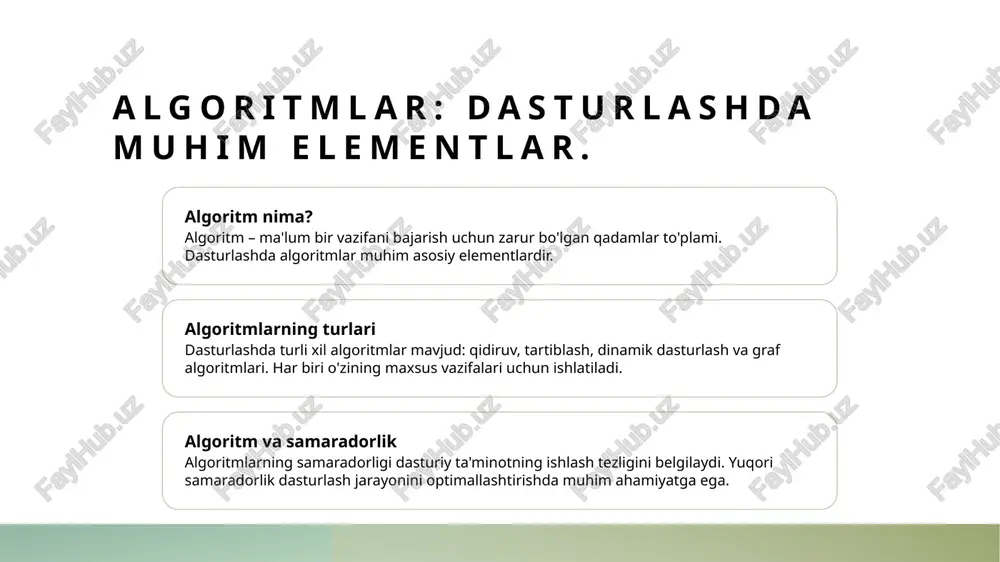 iqtisodiy o'sishni rag'batlantiruvchi asosiy omil hisoblanadi, chunki u yangi texnologiyalar va xizmatlar yaratishga yordam beradi. 2 innovatsiyalar manbai dasturlash innovatsiyalarni rivojlantirishga yordam beradi. yangi dasturiy ta'minot yechimlari xalqaro bozor uchun mahsulotlarni yaratish imkonini beradi. 3 ish o'rinlari yaratish dasturlash sohasidagi o'sish yangi ish o'rinlarini yaratadi. o'zbekistonda it mutaxassislarga bo'lgan talab ortib bormoqda, bu iqtisodiy o'sishga xizmat qiladi. 4 raqamli iqtisodiyot dasturlash raqamli iqtisodiyotning asosi hisoblanadi. raqamli yechimlar korxonalar samaradorligini oshirib, iqtisodiy rivojlanishga yordam beradi. texnologik innovatsiyalar: o'zbekistondagi dasturiy ta'minot loyihalari. 1 innovatsion dasturlar o'zbekistonda innovatsion dasturlar ishlab chiqish, kiberxavfsizlik va sun'iy intellekt sohalarida muhim yutuqlarga erishdi. bu, mamlakatni raqamli iqtisodiyotga qo'shadi. 2 mahalliy startaplar o'zbekistonda ko'plab startaplar dasturiy ta'minot sohasida yangi yechimlar yaratmoqda. ular texnologik innovatsiyalarni rivojlantirishda muhim rol o'ynaydi. 3 global hamkorlik o'zbekistondagi dasturiy ta'minot loyihalari global kompaniyalar bilan hamkorlikda amalga oshirilmoqda. bu, tajriba almashish va bilimlar rivojlanishiga olib keladi. 4 raqamli transformatsiya raqamli transformatsiya jarayonlari o'zbekistondagi sanoat va …