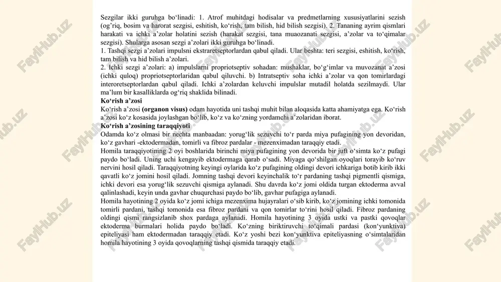 kish qirrasiga zonulla ciliaris deyiladi. kiprikli mushak qisqarganida xususiy tomirli parda oldinga suriladi va kiprikli tana gavharning ekvatoriga yaqinlashadi, tsinnon boylami bo ‘shashib, gavharning oldingi-orqa o‘lchami kattalashadi. uning qavariqligi oshib, nur sindirish qobiliyati ortadi. kiprikli mushak bo‘shashganida kiprikli tana gavhar ekvatoridan uzoqlashadi, sinnon boylami taranglashib, gavhar yassilashadi va uning nur sindirish qobiliyati kamayadi. ... t.me/slaydai_bot ko‘zning yordamchi apparati ko‘zning yordamchi apparatiga ko‘z olmasi mushaklari, qovoqlar, kon‘yunktiva, ko‘z yoshi apparati kiradi. ko‘z olmasining harakati to‘rtta to‘g‘ri va ikkita qiyshiq mushaklar vositasida bajariladi. ular ko‘ndalang targ‘il mushaklar turkumiga kirib, beshtasi (pastki qiyshiq mushakdan boshqa) ko‘z kosasi tubida, ko‘ruv kanali atrofidagi suyak va suyak pardaga mustahkamlangan umumiy pay halqadan (annulus tendineus communis) boshlanadi. bu umumiy pay halqadan ustki qovoqni ko‘taruvchi mushak (m.levator palpebrae superioris) ham boshlanadi. ko‘z olmasining yuqorigi, pastki, tashqi va ichki to‘g‘ri mushaklari (m. recti superior, inferior, lateralis et medialis) ko‘z kosasi devorlari bo‘ylab yo‘naladi va qisqa pay vositasida shox pardaning …