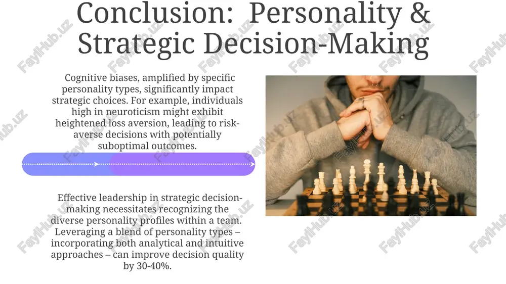 a pervasive heuristic, leads individuals to favor information confirming pre-existing beliefs, impacting 70-90% of decisions, potentially leading to flawed judgments and ignoring crucial contradictory evidence. sales 1st qtr 2nd qtr 100 0 sales 1st qtr 2nd qtr 100 0 emotional influences on decisions the "affect heuristic," a cognitive bias, demonstrates that 80% of decisions under time pressure are influenced more by immediate emotional feelings than by rational cost-benefit analyses. research shows a strong correlation between positive affect and optimistic bias in decision-making, leading to overestimation of success probabilities by as much as 25% in certain scenarios. thank you for your attention @taqdimot_robot image4.jpg image5.jpg image6.jpg image7.jpg image8.jpg image9.jpg image10.jpg image11.jpg image12.jpg image13.jpg image14.jpg image15.jpg image16.jpg image1.jpeg image2.jpeg image3.jpeg