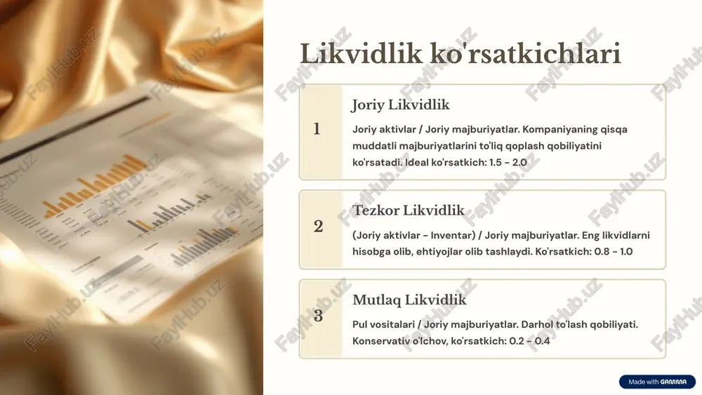 likvidlik va to'lovga qobiliyatlilik tahlili - Page 4