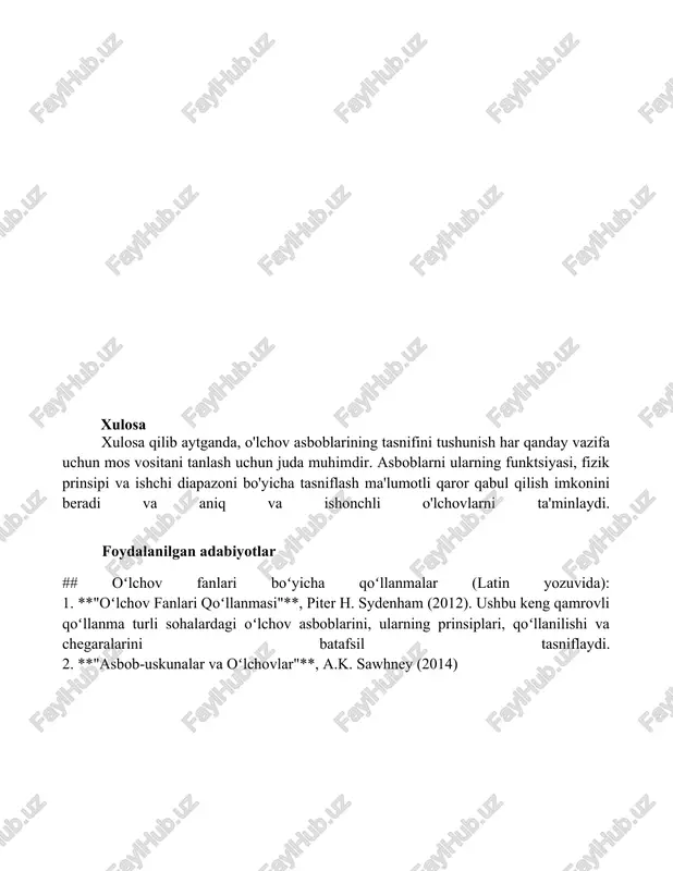 o'lchov asboblarining sinflanishi - Page 4