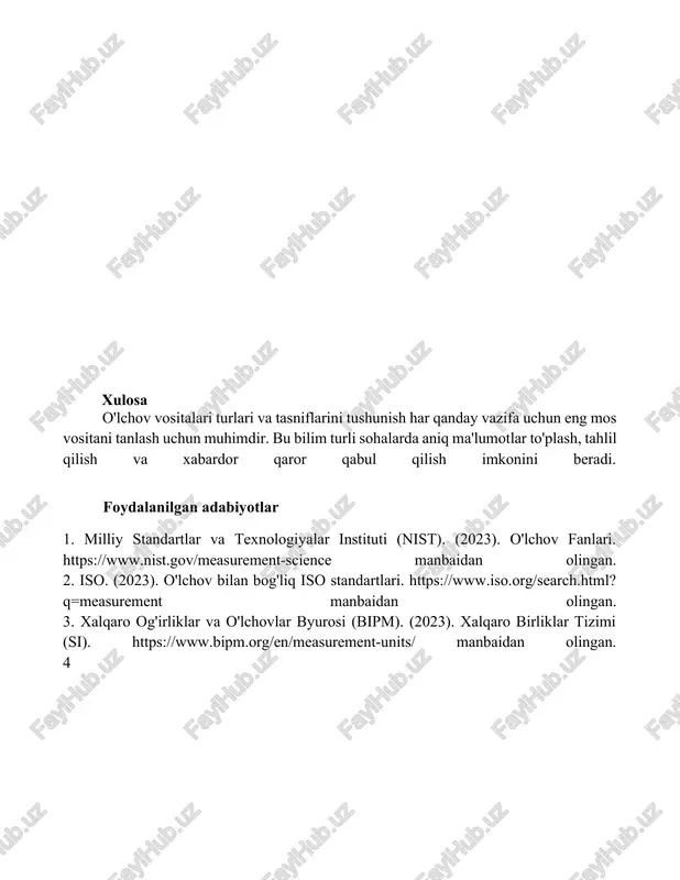 o'lchash vositalarining turlari va sinflanishi - Page 4