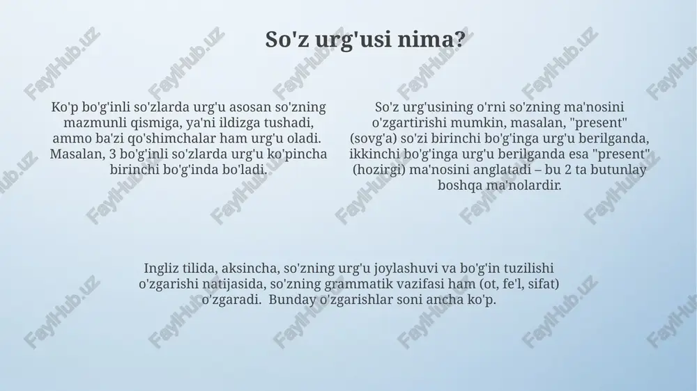 soʻz urgʻusi va boʻgʻin turlari - Page 4