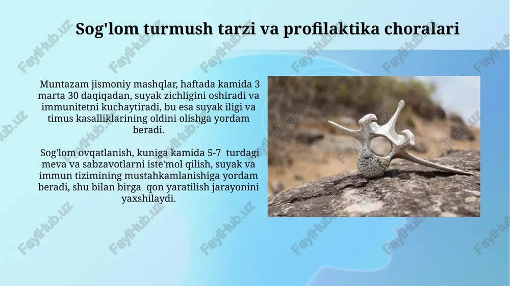 etishmasligi noqulay oziq-ovqat rejimlari, ya'ni tola moddalar va antioksidantlarning yetishmasligi, immunitet tizimining zaiflashishiga olib keladi, bu esa timus bezining disfunksiyasi va autoimmun kasalliklar xavfini (masalan, 5-10%) oshiradi. folat kislotasi va b12 vitaminining kamligi, metilatsiya jarayonlarini buzish orqali, suyak ko'migi disfunksiyasini va limfoma xavfini oshiradi. o'rtacha 15% ga ko'payadi. infektsion kasalliklarning ta'siri oiv infektsiyasi cd4+ t-hujayralarini kamaytiradi, bu immunitet tanqisligiga olib keladi va opportunistik infektsiyalarning rivojlanishiga, shuningdek, suyak iligi va timusga ta'sir qiluvchi malignitetlar xavfini oshiradi. suyak iligi transplantatsiyasi olgan bemorlarda 1 yil ichida cmv infektsiyasi xavfi 30% ga yaqin, bu suyak iligi disfunktsiyasi va transplantatsiya rad etish xavfini oshiradi. kelajakdagi tadqiqot yo'nalishlari turli xil atrof-muhit omillarining (masalan, ifloslanish, radiatsiya) ta'siri ostida kemik iligi va timus hujayralarida sodir bo'ladigan epigenetik o'zgarishlarni 5 yil davomida kuzatish orqali tadqiq qilish lozim. kemik iligi va timus kasalliklarining rivojlanishiga ta'sir qiluvchi 10 dan ortiq atrof-muhit omillarini aniqlash va ularning molekulyar mexanizmlarini batafsil o'rganish zarur. ifloslangan …