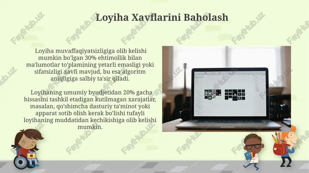 ik sharoitlarida va shovqinli fonlarda 3 ta turli chuqurlikdagi neyron tarmoqlarni sinab koʻrish, natijalarni taqqoslash va eng yaxshi modellarni tanlash kiradi. natijalarni tahlil qilish foydalanilgan chuqur o'rganish modelining giperparametrlarini o'zgartirish orqali, natijalarni 15% gacha yaxshilash mumkinligi kuzatildi. o'rtacha piksel xatosi (mse) va tuzilgan o'xshashlik indeksi (ssim) kabi metriklar natijalar sifati va algoritm samaradorligini baholashda muhim rol o'ynaydi. modelni o'qitish modelni o'qitish jarayoni gpu'larda amalga oshirilishi kerak, bu esa o'qitish vaqtini sezilarli darajada kamaytiradi. masalan, nvidia rtx 3090 kabi yuqori performansli gpu'lar ishlatilishi mumkin. o'qitish davrida, yo'qotish funksiyasi sifatida "cross-entropy" dan foydalanish va adam optimizatorini 0.001 o'rganish tezligi bilan qo'llash tavsiya etiladi. bu tez va samarali o'qitishni ta'minlaydi. modelni tanlash transfer learning yondashuvi, oldindan tayyorlangan 100 million tasvirda o'qitilgan resnet50 kabi modellarni o'zgartirib, vaqtni va hisoblash resurslarini tejash imkonini beradi, lekin ma'lumotlar to'plamingizga moslashtirish zarur. tasvirlar soni va o'lchamlariga qarab, modelning chuqurligi (qatlam soni) va kengligi (filtrlar soni) optimal darajada tanlanishi …