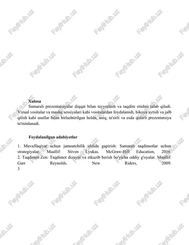 taqdimot tayyorlash va taqdim etish usul va vositalari - Page 4