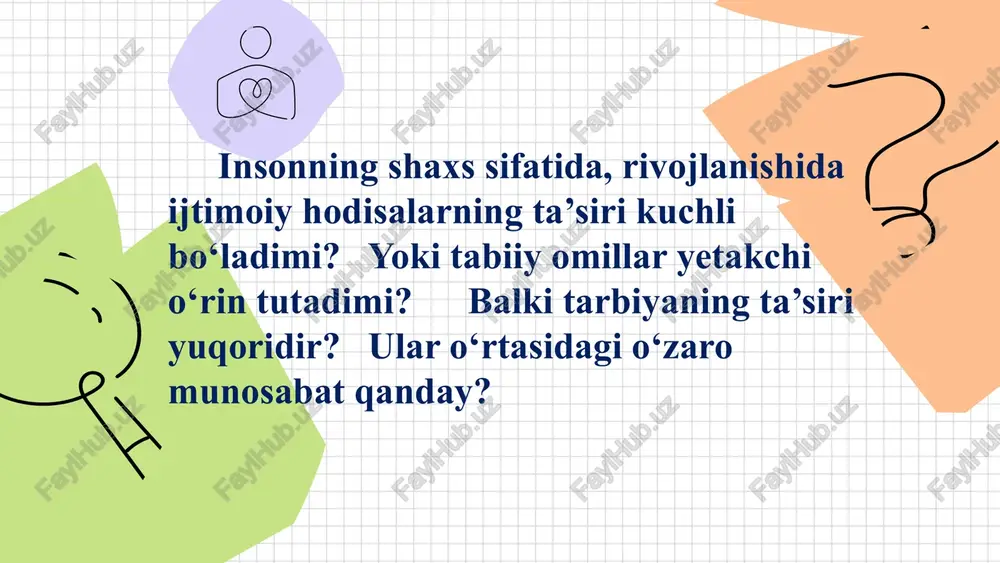 mir hayotida mehnat, o‘yin, sport va jamoat ishlari katta rol o‘ynaydi. ba’zilarining o‘zlashtirishi pasayadi, intizomi bo‘shashadi. bu davr o‘spirinlarning ilk balog‘atga etgan davridir. mazkur davrda jinsiy etilish tugaydi. ularda mustaqillik sezila boshlaydi. o‘spirin yoshlar hayotga kelajak nuqtai nazaridan qaray boshlaydilar. madaniy darajasini orttirishga intilish kuchaya boradi, his-tuyg‘ularida ham o‘zgarish yuz beradi. o‘z-o‘zlarini tarbiyalashga kirishadilar. ideal tanlash va unga ergashish kuchayadi. bu davrda, ular o‘rtasida munozaralar o‘tkazish yaxshi natija beradi. o‘spirinlik - bu aqliy faoliyatning ham rivojlanish davri sanaladi. ular o‘z fikrlarini mustaqil ifodalashga harakat qilib, shaxslik xislatlarini namoyish eta boshlaydilar. shunda o‘qituvchilar va katta yoshlilar ularning hali g‘o‘r fikrlari va dunyoqarashlarini to‘g‘ri yo‘naltirishlari muhim. zero, bu davrda o‘z-o‘zini anglash, ma’naviy-axloqiy, ijtimoiy xislatlari tez shakllanadi. zamonaviy o‘smir ruhiyatida aks etuvchi holatlar: intellektual rivojlanish – tafakkur qobiliyatini shakllantirish talab etiladi, bilishga, kitob o‘qishga qiziqish ortadi. o‘z-o‘zini anglash, baholash, tarbiyalash shakllanadi. u o‘zini boshqalar bilan solishtira boshlaydi ana’naviy institutsional shaxsning ijtimoiylashuv mexanizmlari shaxslararo …