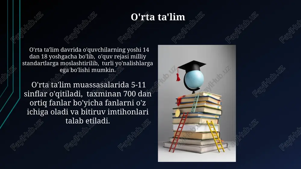 otlarni oʻz ichiga oladi. oʻrta maxsus taʼlim tizimi, kollejlar va texnikumlar kabi turli muassasalar orqali 150 dan ortiq ixtisosliklar boʻyicha taʼlim beradi va mehnat bozorining ehtiyojlariga javob beradi. e'tiboringiz uchun rahmat @taqdimot_robot image1.jpg image2.jpg image3.jpg image4.jpg image5.jpg image6.jpg image7.jpg image8.jpg image9.jpg image10.jpg image11.jpg image12.jpg image13.jpg image14.jpg image15.jpg image16.jpg image17.jpg