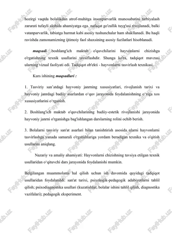 'oya peru va meksikaning qadimgi aholisini dekorativ idishlarni bezashda odamlar va hayvonlarning figuralarini g'alati guruhlarga birlashtirishga undadi. qoya rasmlarida hayvonlar, qushlar va ov sahnalari tasvirlangan. u 8-asrda xitoyda bo'lgan. jahon san'ati hayvonlar rasmlari bilan boshlangan, o'shanda paleolit davrida, 30 ming yil oldin odamlar hayvonlarni qoyalarda tasvirlay boshlaganlar. uy hayvonlari, shuningdek, muqaddas hisoblangan hayvonlar va qushlarning tasvirlarini saqlash an'anasi ham chuqur o'tmishda ildiz otgan. bizga qadimgi ossuriyadagi itlar, sherlar, buqalar va otlarning barelyeflari, itlar, mushuklar, ibislar, timsohlar, babunlar, ilonlar, chakallar, qadimgi misr lochinlari tasvirlangan barelyef va freskalar, itlar chizilgan kulolchilik buyumlari yetib keldi. qadimgi yunoniston va qadimgi rim otlari, yaguarlar, ilonlar va atsteklar va mayyalar orasida boshqa hayvonlarning haykaltaroshlik tasvirlari. [1, p. 65-68] "hayvonizm" atamasi birinchi marta haykaltaroshlikka nisbatan 1831 yilda uch yosh frantsuz haykaltaroshlari - antuan lui bari, kristof fratin va aleksandr jouillonnet parij san'at salonida mayda hayvonlar figuralarini namoyish qilganlarida ishlatilgan. hayvonlar tasviri 20-asrda oʻzining turli xil motivlari, mavzulari …