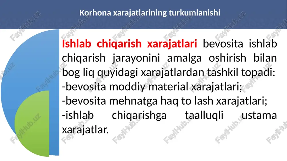 tma miqdori (economic order quantity, eoq) modeli iqtisodiy buyurtma miqdori (economic order quantity, eoq) modeli – bu tashkilotning zaxiralarni boshqarishda samaradorligini oshirish uchun foydalaniladigan klassik model. u mahsulotlarning buyurtma berilishi va saqlanishi bilan bog‘liq umumiy xarajatlarni minimallashtirishga qaratilgan. 18 iqtisodiy buyurtma miqdori (economic order quantity, eoq) modeli eoq formulasining asosiy maqsadi: buyurtma berish xarajatlari (buyurtma miqdori ortgani sari kamayadi). saqlash xarajatlari (buyurtma miqdori ortgani sari oshadi). bu ikki xarajatni muvozanatlash orqali umumiy xarajatlarni minimal darajada ushlab turadi. 19 iqtisodiy buyurtma miqdori (economic order quantity, eoq) modeli bu yerda: d – yillik talab (so‘ralayotgan mahsulot miqdori). s – har bir buyurtma bo‘yicha xarajat (buyurtma berish xarajatlari). h – bir dona mahsulotni saqlash bo‘yicha yillik xarajat. 20 eoq modeli asosida muammolarni yechish jarayoni 21 eoq formulasi yordamida optimal buyurtma miqdorini hisoblash. talab miqdorini aniqlash xarajatlarni baholash (buyurtma va saqlash xarajatlari). eoq modelining afzalliklari 22 ortiqcha zaxira yig‘ilishining oldini oladi. zaxiralarni boshqarishda samaradorlikni …