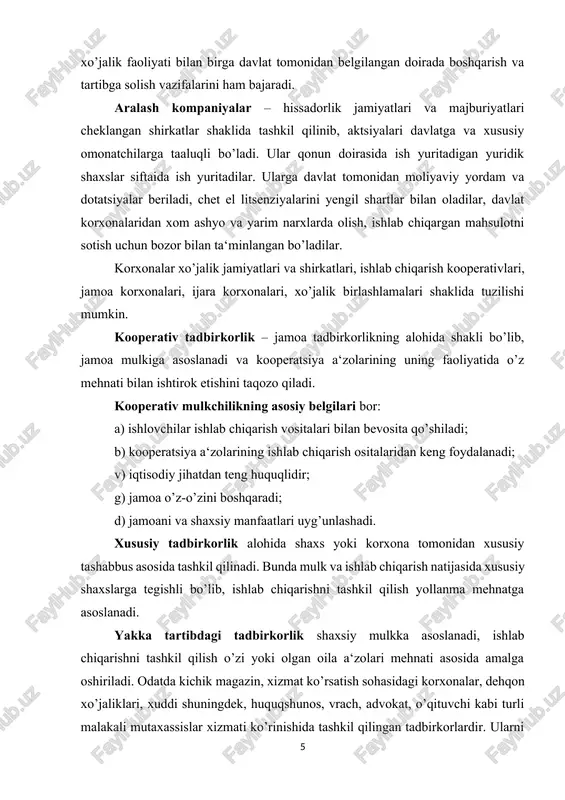 hida tashkil qilingan tadbirkorlardir. ularni egasi cheklanmagan ma‘suliyatga ega bo’lib, faqat daromad solig’i to’laydilar. tadbirkorlik faoliyatini amalga oshirishning muhim shakllaridan biri hissadorlik (aktsionerlik) jamiyatlaridir. aktsiya chiqarish va uni erkin joylashtirish hissadorlik munosabatlarining muhim tomonlaridan birini tashkil qiladi. aktsiya – bu uning egasi hissadorlik jamiyati kapitaliga o’zining ma‘lum hissasini qo’shganligiga va uning foydasidan dividend shaklida daromad olish huquqi borligiga guvohlik beruvchi qimmatli qog’ozdir va korxonani boshqarish huquqini ham beradi. aktsiya tovar sifatida sotiladi va sotib olinadi, u narxga egadir. aktsiyada ifodalangan pul summasi uning nominal qiymati deyiladi. aktsiyaning fond bozorida sotiladigan narxi aktsiya kursi deb atalib, u olinadigan dividend miqdoriga to’g’ri mutanosib, foiz miqdoriga esa teskari mutanosiblikda bo’ladi. xaridor aktsiyani undan olinadigan daromadi bankka quyilgan puldan keladigan foizdan kam bo’lmagan taqdirdagina sotib oladi. aktsiya kursi quyidagicha aniqlanadi: ak =d / fs x 100% (1), bu yerda: ak – aktsiya kursi; d- dividend; fs – ssuda foizi. ssuda foizi o’sganda aktsiya kursi …