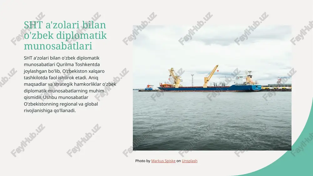 san'at sht bilan ta'sirchan munosabatlarda o'z o'ziga xos joyga ega. 2 madaniyatning eng muhim belgilar o'zbek madaniyati, milliy kiyim-kechaklar, musiqa, va adabiyot kabi sohalarda boy tajriba ekanligi bilan ajralib turadi. bu madaniyat sht bilan muntazam almashishga oid. 3 sht bilan ta'sirchan san'at munosabatlari sht bilan o'zbek san'ati almashishlari, xususan teatr, kinematografiya, va rassomlik sohalari o'zaro o'ziga xos tarz va ma'naviyatni muhofaza qiladi. bu munosabatlar san'at sohasidagi yangiliklarni olib keladi. medeniylashtirishning roli: o'zbekiston va sht o'rtasidagi o'ziga xos munosabatlar medeniylashtirish roli madaniy almashtirish tarixiy bag'ishlov o'zbekiston va sht o'rtasidagi medeniylashtirish munosabatlari e'tirof etilgan maqsadlar uchun katta ahamiyatga ega. o'zbekiston va sht madaniyatlarining almashishiga asoslangan munosabatlar, medeniylashtirishning o'ziga xos qiyofasi va tajribalari. o'zbekiston va sht o'rtasidagi tarixiy bag'ishlovchi munosabatlar, medeniylashtirish jarayonida o'zaro tajriba almashishning o'ziga xos ro'li. o'zbekiston va sht madaniy diplomatiyasi: hamkorlikning yangi yondashuvi o'zbekiston va sht madaniy diplomatiyasi sohasida hamkorlik kengaymoqda. kultura almashtirish, ta'lim muhokamalari, va inson huquqlari bo'yicha qo'llab-quvvatlash …