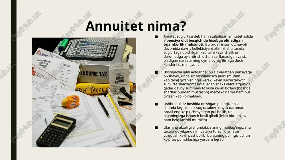 unga imzo chekmang. har doim ishlaydigan sug'urtalovchini tanlang agar sug'urta qildiruvchi sug'urta qildirsa, keyin yo'qolsa, bankrot bo'lsa yoki bankrotlik to'g'risida hujjat topshirsa nima bo'ladi? xo'sh, qancha xohlasangiz ham, siz zaryad ololmaysiz. image1.jpeg image2.jpeg image3.jpeg image4.jpeg image5.jpeg image6.jpeg /docprops/thumbnail.jpeg
