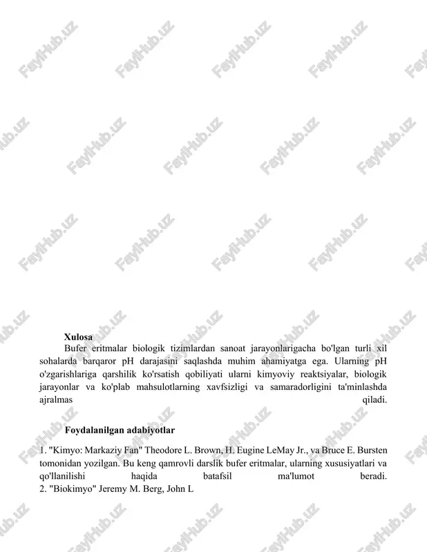bufer eritmalar tarkibi va ishlatilish sohalari - Page 4