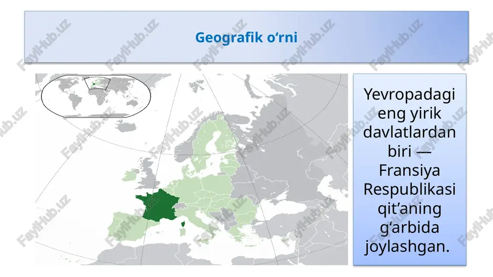 ahon iqtisodiy-ijtimoiy geografiyasi), umumiy o‘rta ta’lim maktablarining 10- sinf o‘quvchilari uchun darslik, respublika ta’lim markazi, 2022 @edurtm_uz a. abduqayyumov, i. safarov, m. tillaboyeva, v. fedorko – geografiya (jahon iqtisodiy-ijtimoiy geografiyasi), umumiy o‘rta ta’lim maktablarining 9- sinf o‘quvchilari uchun darslik, toshkent – “o‘zbekiston” – 2019 © internet manbalari: www.wikipedia.org www.yaklass.ru www.france.promotour.info www.earrth.com www.frenchmoments.eu www.thelocal.fr www.france.promotour.info. www.womansday.com www.shutterstock.com www.aa-migration.com www.hotels.com www.wikiway.com www.enjourney.ru www.culture.gouv.fr www.travelmen.ru www.xenophora.org image1.png image2.png image3.jpeg image4.jpeg image5.png image6.png image7.png image8.png image9.png image10.jpeg image11.jpeg image12.png image13.jpeg image14.jpeg image15.jpeg image16.jpeg image17.jpeg image18.jpeg image19.jpeg image20.jpeg image21.png image22.jpeg image23.png image24.jpeg image25.jpeg image26.jpeg image27.jpeg image28.png image29.jpeg image30.jpeg image31.jpeg image32.png image33.png image34.jpeg image35.jpeg image36.jpeg image37.jpeg image38.jpeg image39.jpeg image40.jpeg image41.png image42.jpeg image43.png image44.jpeg image45.jpeg image46.jpeg image47.jpeg image48.jpeg image49.png image50.jpeg image51.png image52.jpeg image53.jpeg image54.jpeg image55.jpeg image56.png image57.jpeg image58.jpeg image59.jpeg image60.gif /docprops/thumbnail.jpeg
