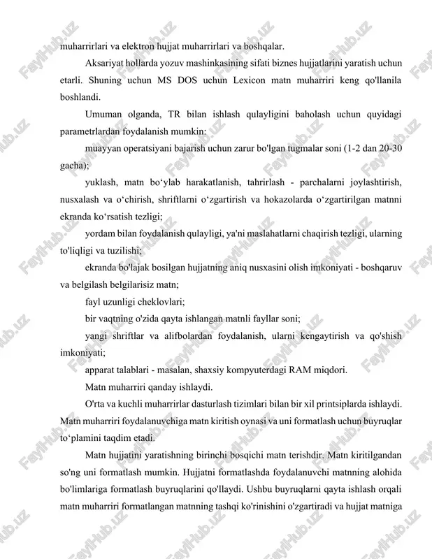 ifatsiz oldindan ko'rishni ko'rsatadi. shuning uchun bunday yondashuv bilan bunday harakatlar qabul qilinishi mumkin emas. biroq, bu yondashuvning qulayligi tashqi ob'ektning matn muharriridan mustaqilligidadir. biz tashqi ob'ektni matn muharririni ishga tushirmasdan qayta ishlashimiz mumkin va ob'ektga kiritilgan barcha o'zgarishlar matn hujjatida aks etadi. bundan tashqari, matnli hujjatning hajmi kamayadi, bu cheklangan ramga ega kompyuterlar uchun muhimdir. ikkinchi holda, tashqi ob'ekt to'liq hujjat ichiga joylashtiriladi, bu uning hajmini oshiradi, lekin uni olingan fayldan mustaqil qiladi. ushbu yondashuv bilan matn hujjati faylga havolani emas, balki tashqi ob'ektni va ob'ekt kodlarini kiritish buyrug'ini saqlaydi. shunday qilib, matn hujjatida matnning o'zi, uning formatlash elementlari, tashqi ob'ektlarga havolalar yoki ob'ektlarni kiritish buyruqlari va ushbu ob'ektlar uchun kodlar, kiritilgan ob'ektlar uchun formatlash elementlari mavjud. matnli hujjatni o'z ichiga olgan faylni o'qiyotganda, matn muharriri matnni va uning formatlash elementlarini, tashqi ob'ektlarni kiritish va ularni formatlash buyruqlarini o'qiydi, bu elementlar va buyruqlarni sharhlaydi (ya'ni, matn va tashqi ob'ektlarga …