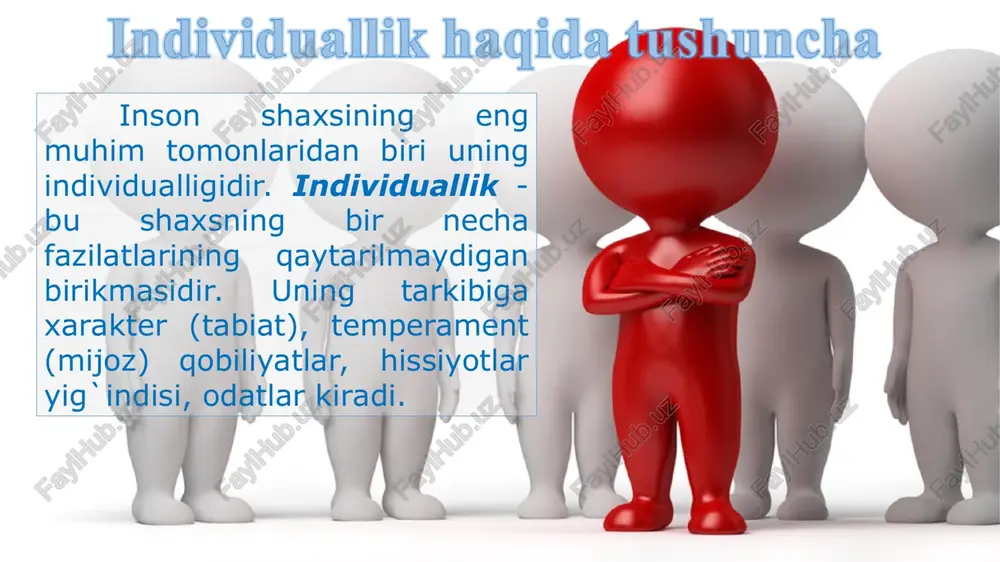 redmet va qurollardan foydalanib yangi qurol va vositalar yarata oladi tashqi muhitga moslashadi o`z ehtiyojlariga muvofiq tarzda tashqi dunyoni o`zgartiradi odamning faoliyati ongli faollik sifatida inson ongining tarkib topishi va taraqqiyoti bilan bog`liq holda tarkib topadi va rivojlanadiodamda har xil turdagi faoliyatlarning paydo bo`lishi va taraqqiyoti juda murakkab hamda uzoq davom etadigan jarayon. bolaning faolligi uning kamoloti davomida faqat asta - sekin ta`lim va tarbiyaning ta`siri ostida ongli maqsadga mos faoliyat shaklini ola boradi. inson faoliyati asosan uch turga bo`linadi. bola bir yoshga to`lgandan boshlaboq unda faoliyatning eng sodda shakllarini egallash uchun shart - sharoitlar yuzaga kela boshlaydi bu – o`yin faoliyatidir. bolalarda o`yin ularning hayotiy faoliyatlarini, faolliklarini amalga oshirish shaklidir. sof holdagi o`yin faoliyatini yuzaga keltiradigan sabab ehtiyoj bo`lsa, uning manbai taqlid va tajribadir. o`yin narsa va hodisalarning mazmunini bolaning o`z tajribasida bilib olishga, mazkur mazmunlarni ishlata bilishga mashq qildiradi. bolaning shaxsiy sifatlari boshqalar bilan munosabatlarda tarkib topib boradi. …