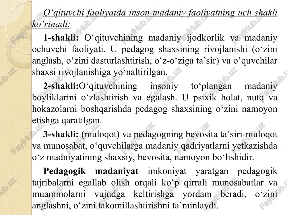 tursonov z. nishonaliev i. - t. «uqituvchi» 1997-y. 3. ismoilova z.k. pedagogikadan amaliy mashg‘ulotlar . t fan. 2001 y. 4. didaktika o‘quv qo‘llanmasi. rasulova yo. - t 2001-y.