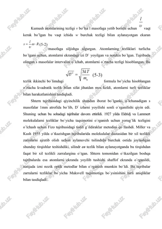 molekulalarning tezliklarini aniqlash - Page 4