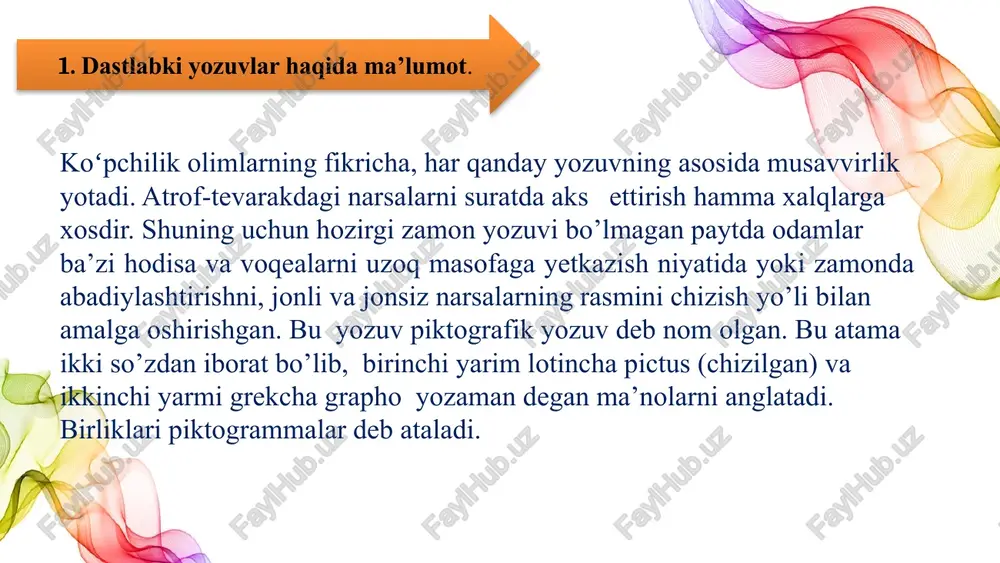 in xum topildi. idishlardagi ba'zi yozuvlar tirnab bitilgan, ba'zilariga qattiq jism bilan o‘yib bitilgan. oltin xumlardagi yozuvlarni yozef xaltel birin-ketin izchillikda tavsiflab bergan. mazkur xazinani ko‘p tadqiqotchilar attila nomi bilan bog'laydilar. xumga solingan chavandoz suratini ham attila deb taxmin qiladilar. 2.yevroosiyo guruhi alifbosi. bu guruhga, don va kuban alifbosi va bu alifboda bitilgan turkiy-run yozuvi yodgorliklari kiradi. don va kuban yozuvlarining paleografik xususiyatlari shuni ko‘rsatadiki, ular viii—ix asrlarga mansubdir. yevroosiyo guruhiga kiruvchi turkiy-run yozuvlari orasida achchiqtosh va isfara yozuvlari ham alohida o‘rin tutadi. qizilqumdagi to‘zbuloq degan joydan topilgan yozuv ham alohida belgilari borligi bilan turkologlarning diqqatini jalb qilgan. yevroosiyo guruhi alifbosi osiyo guruhi alifbosi. 1895-yili akademik v.v. radlov osiyo run yozuvi yodgorliklarini tadqiq etganda, osiyo yozuvi yodgorliklari ikki alifboda — yenisey va urxun alibosida yaratilgan, degan xulosaga keldi. xx asrning 30-yillarida esa s. y. malov uchinchi yozuvni — talas yozuvini qo‘shdi.yettisuv yozuvi yodgorliklarida maxsus (.....) belgilarning qo‘llangani talas alifbosining alohidaligini …