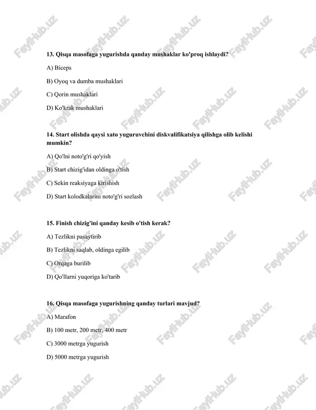 qisqa masofga yugirish texnikasi va start olish qoidalari - Page 4