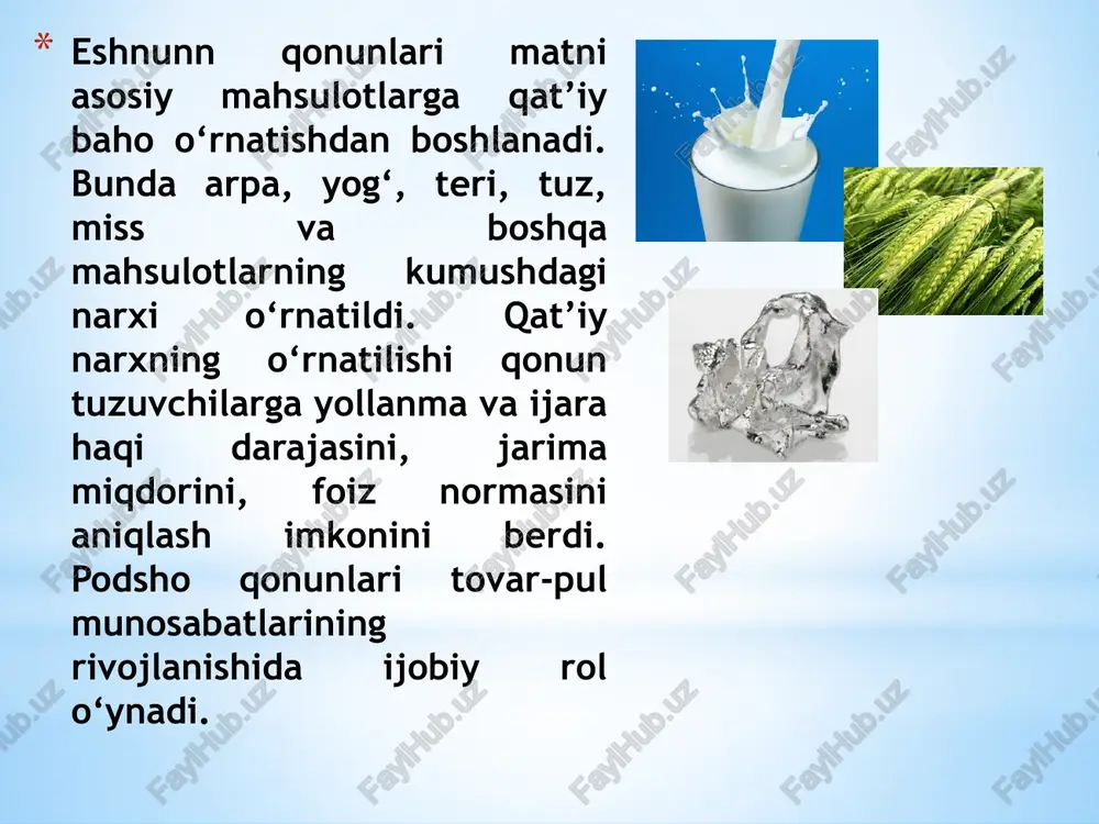 aydi. bu yerda u xususiy mulkni xo’jalik yuritishda ustun qo’yadi. konfustiy aqliy mehnat bilan jismoniy mehnat farqini ko’rsatib, aqliy mehnat bilan «yuqori» tabaqali kishilar, jismoniy mehnat bilan esa, asosiy qismi qullardan iborat bo’lgan «oddiy» kishilar shug’ullanadi, deb qayd qilib o’tadi. konfutsiy ta’limoti konfutsiy ta’limotiga ko‘ra bilimdon hukmdor- u «xalqning otasi», va boylikni ancha tekis taqsimlashning kafolatidir uning tasdiqlashicha, alloh va tabiat tomonidan jamiyat toifalarga ajratilgan, shu bilan birga u har bir odamni ma’naviy yuksalishga da’vat etgan, kattalarga bo‘lgan hurmat qoidalari to‘g‘risida, farzandlik burchi to‘g‘risida, aka-ukalar o‘rtasidagi do‘stlik to‘g‘risida qimmatli fikrlami ilgari surgan. konfutsiy ta’limotidan shu narsani ko‘rish mumkinki, agar reglamentlashtirilgan patriarxal munosabatlarda ustalik bilan xo‘jalik yuritilsa, «xalqda hamma narsa muhayyo bo‘ladi» deb ta’kidlanga xitoyda miloddan oldingi iv-iii asrlarda xitoylik mualliflar birgalikda yozgan asar «guan-tszi» g‘oyalari keng tarqalgan. bu asarda ilgari surilgan ba’zi masalalar, garchi ular ziddiyatli bo‘lsada, bugungi kunda ham diqqatga sazovor. masalan, asarda oltin, marvarid alohida boylik sifatida ko‘rilmaydi; …
