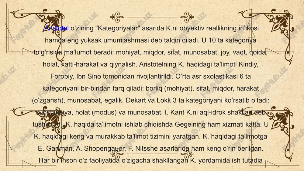kategoriyalar (kategoriyalar tushunchasi va uning falsafiyahamyati) - Page 4