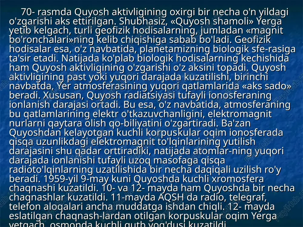 quyosh aktivligi va uning yerga ta'siri - Page 4