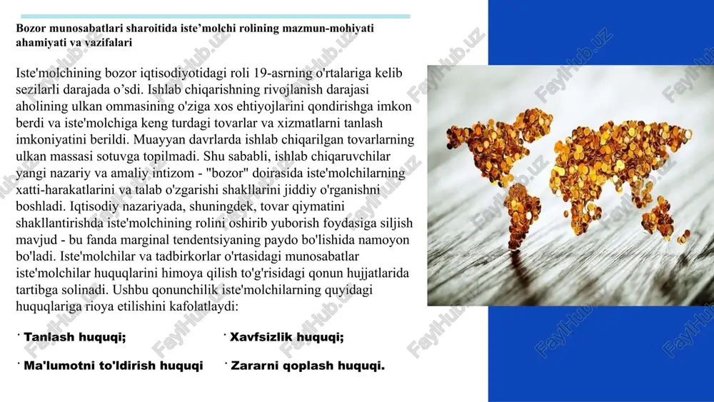 bajarish mumkin bo’ladi: ehtiyojning ierarxik strukturasini tuzish; ayrim ehtiyojlarning miqdoriy ko’rsatkichini va dinamikasini aniqlash; iste'molchilarning birinchi navbatda qaysi ehtiyojini qondirishga moyilligini bilish; tovarlar va xizmatlarning iste'mol xususiyatlarini o’lchash va guruhlash; qondirilgan va qondirilmagan talab strukturasini aniqlash va boshqalar. umuman aytganda, firma yoki korxona boshqaruvchilari ular tomonidan qo’llanilayotgan ta'sir etuvchi marketing uslublariga nisbatan iste'molchilar qanday munosabat bildirayotganligini yaqqol tasavvur qila bilishlari kerak. bozorda iste'molchilarning xulq-atvoriga, xarid qilingan tovarning qandayligiga xaridorning shaxs, madaniyati, iqtisodiy ahvoli va psixologik omillar katta ta'sir ko’rsatadi. shaxsiy omillar. iste'molchilarning bozordagi xulq-atvori shaxsiy tartibdagi omillar asosida ham shakllanadi. shaxsiy omillarga xaridorning yoshi, oilaviy hayot tarzi, nima ish bilan shug’ullanishi, iqtisodiy ahvoli (oila daromadi yoki bir oila a'zosiga to’g’ri keladigan daromad miqdori), hayot tarzi, shaxs turi kabi sifatlar kiradi. masalan, shaxsning oilaviy hayot tarzi deganda uning uylanganligi yoki uylanmaganligi, uylangan bo’lsa oilasida necha nafar farzandi borligi, ota-onasi bilan yashaydimi yoki alohida yashaydimi, ota-onalarining yoshi va hokazo kabi ko’rsatkichlar tushuniladi. …