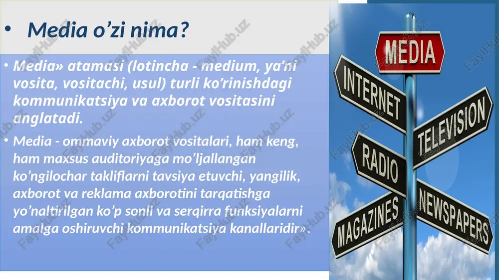 iridan qolishmaydi. raqamli texnologiyalardan foydalangan holda zo’ravonlikni amalga oshirish usuli. bu ijtimoiy tarmoqlarda, xabar almashish platformalarida, o’yin platformalarida va mobil telefonlarda bo’lishi mumkin. bu nishonga olinganlarni qo’rqitish, g’azablantirish yoki sharmanda qilishga qaratilgan takroriy xattiharakatlardir. masalan: – ijtimoiy tarmoqlarda kimningdir sharmandali fotosuratlari yoki videolari haqida yolg’on tarqatish yoki joylashtirish; – xabar almashish platformalari orqali xafa, haqoratli yoki tahdidli xabarlar, tasvirlar yoki videolarni yuborish” – kimgadir taqlid qilish va ularning nomidan yoki soxta akkauntlar orqali boshqalarga yomon xabarlar yuborish. kiberhujum: trolling internet-trol yoki onlayn bezorilik, facebook postlarida, bloglarida, youtube videolari ostida, forumlarda va twitter va instagram kabi boshqa ijtimoiy tarmoqlarda haqoratomuz izohlar qo’yish orqali odamlarni ataylab xafa qilishga, muammo tug’dirishga yoki bevosita hujum qilishga urinish. nafrat nutqi” ijtimoiy tinchlikka tahdid solishi mumkin bo’lgan irqi, dini yoki jinsi kabi o’ziga xos xususiyatlarga asoslangan guruh yoki shaxsga qaratilgan haqoratli nutqni anglatadi. xeyting ijtimoiy tarmoqlarning ijobiy jihatlari: • qidiruv tezligi; • aloqa va ma’lumot almashish …