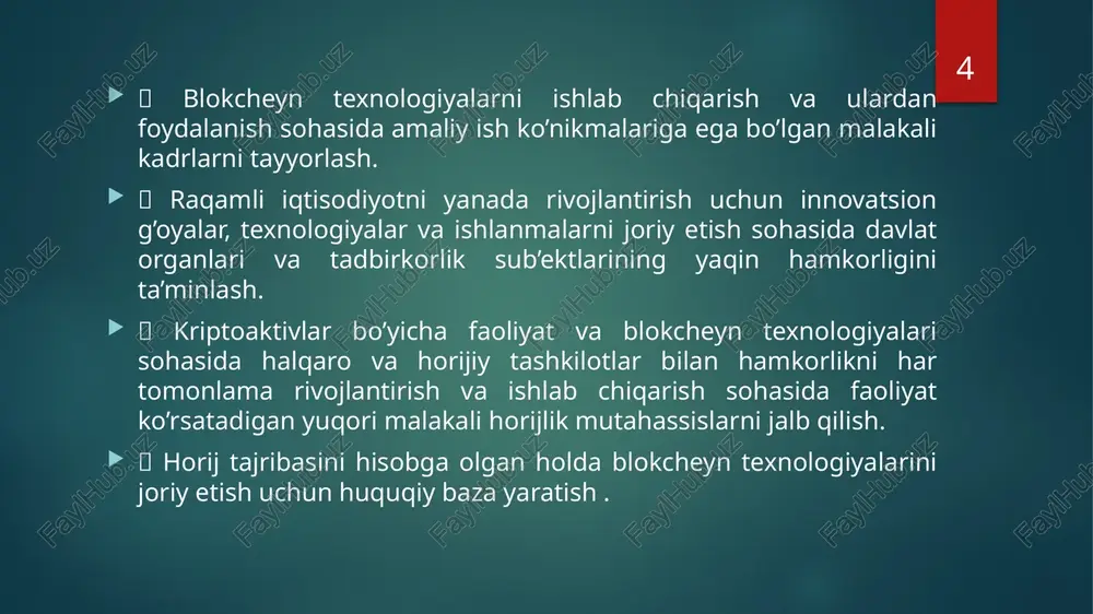 bevosita axborot-kommunikatsiya tarmog‘ini, balki mamlakat xo‘jalik faoliyatining barcha sohalarini ham qamrab oladigan keng qamrovli tendensiyaga aylanib bormoqda. internet-savdo, raqamli qishloq xo‘jaligi, «aqlli» elektr-tarmoq tizimlari, haydovchisiz transport, shaxsiylashtirilgan sog‘liqni saqlash tizimigaham raqamli iqtisodiyot inqilobi kuchli ta’sir qilmoqda. nafsilambirini aytganda, raqamli iqtisodiyot - bu innovatsion g‘oya va bu fikr jahon banki tomonidan 2016 yil «jahon taraqqiyoti haqida ma’ruza – 2016: raqamli dividendlar» ma’ruzasida ma’lum qilingan. bunday sharoitlarda alohida kompaniyalar, mintaqalar, mamlakatlar va ularning birlashmalari texnologiyalar, tovarlar va hizmatlarning yangi turlari bozorlarida yangi shakllanadigan uzoq muddatli raqobatli ustunliklarni ta’minlashga intilib, raqamli iqtisodiyot sohasida strategik qarorlarni shakllantirish va amalga oshirish jarayoniga faol kirisha boshlaydilar. 8 raqamli iqtisodiyot hamda elektron tijorat – real voqe’llikni to‘ldirib turadigan o’ziga hos virtual muhitdir. g‘arb mamlakatlari ekpertlari raqamli texnologiyalar iqtisodiyot sub’ektlari va boshqaruv o‘rtasidagi munosabatlar sozlanmagan bo’lsa, ish bermasligi borasida yakdil fikr bildiradilar.faol axborotlashtirish jarayoni iste’molchilarning xulq-atvorini o‘zgartirib yuboradi. elektron marketing ham asta-sekinlik bilan to‘xtovsiz ravishda iqtisodiy o‘zaro aloqalarning …