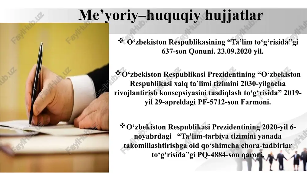 gi xulosa maktabning jamoatchilik bilan aloqalar (pr) xizmatini yo‘lga qo‘yish - bu nafaqat zamonaviy ta’lim muassasasining nufuzini oshirish, balki uning barqaror rivojlanishini ta’minlashning ham muhim omillaridan biridir. samarali pr strategiyalari axborot almashinuvi va maktab imijini mustahkamlashga xizmat qilib, homiylik va hamkorlarni jalb qilish imkoniyatlarini oshiradi. oav, ijtimoiy tarmoqlar va shaxsiy kommunikatsion kanallar orqali maktab faoliyatining ochiqligi va ishonchliligi ta’minlanadi. 10 takliflarim maktabda pr mutaxasisi yoki media-koordinator tayinlash kerak maktabning ijtimoiy loyihalarini homiylarga taqdim etish va bunda pr dan keng foydalanish lozim maktabda o‘qituvchilar va o‘quvchilar o‘rtasida pr bo‘yicha maxsus tanlovlar tashkil etish zarur chora-tadbirlar rejasi t/r muammo muammoning yechimini amalga oshirish mexanizmi mas’ullar muddati kutilayotgan natija 1 maktab va jamoatchilik o‘rtasida axborot almashinuvi sustligi. maktabning pr xizmatini tashkil qilish va informatika fani o‘qituvchisini budjetdan tashqari mablag‘lar hisobidan qo‘shimcha rag‘batlantirgan holda maktab veb-saytini rivojlantirish maktab hayotidagi axborotlarni jozibador tarzda yoritib borish choralarini ishlab chiqish maktab direktori va o‘rinbosarlar informatika fani o‘qituvchisi …