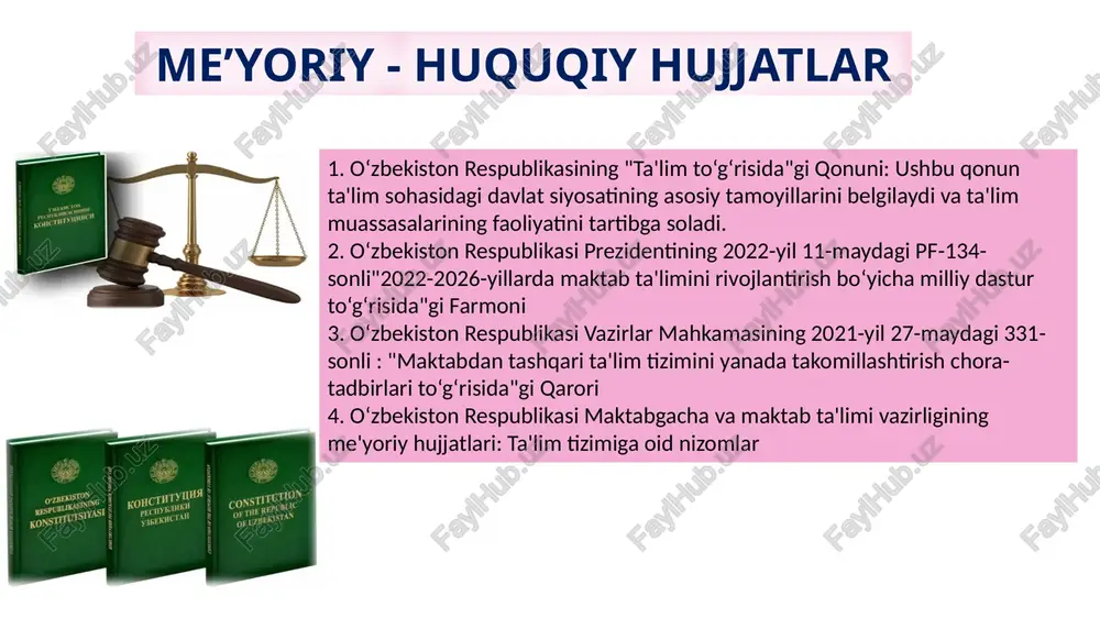 sifati va yutuqlari ommaga yetkazilmaydi. janubiy koreyada maktablar o‘quvchilarning akademik natijalarini va universitetga kirish ko‘rsatkichlarini faol targ‘ib qiladi. bu ota-onalarga maktab tanlashda aniq mezonlarni taqdim etadi va ta’lim sifatiga e’tibor qaratilishini ta’minlaydi. marketingni ta’lim sifati va o‘quvchilarning ijodiy rivojlanishini yoritishga qaratish, natijalarni haqqoniy yoritish lozim. taklif me’yoriy huquqiy hujjatlar asosida belgilangan talablarni amalga oshirish mexanizmini ishlab chiqish; o‘quvchilarning bo‘shliqlarini paydo bo‘lish omillarini psixologlar va kuzatishlar asosida aniqlash va bartaraf etish yondoshuvlarini ishlab chiqish; o‘quvchilarning bo‘shliqlarini to‘ldirishda o‘quvchilarning ta’lim dasturlarini muvaffaqiyatli o‘zlashtirishlari to‘g‘risidagi jarayonni tashkil qilish, ota-onalarning ishtirokini ta’minlash; bo‘sh o‘zlashtiruvchi o‘quvchilar bilan individual ish olib borish rejasini ishlab chiqish va yondashish, har bir o‘quvchining o‘ziga xos xususiyatlariga qarab yondoshishni yo‘lga qo‘yish; bilim olishda o‘quvchilarning qobiliyatlari tug‘ma yetishmosligi tashxislar asosida aniqlanib tegishli yondoshuvni yo‘lga qo‘yish. qiyosiy tahlil 10 xulosa qilib aytganda maktabda marketing xizmatini tashkil etish bugungi kunda dolzarb masala bo‘lib, u ta’lim muassasasining raqobatbardoshligini oshirish, ijobiy imij yaratish va jamoatchilik …
