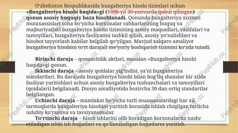 schyot-fakturalardan xabardor bo’lish muhimligini biladi. moliyaviy ma’lumotlarni sinxronlashtirish alohida manbalardan olingan moliyaviy ma’lumotlarni bir joyda yig’ish va hisobot sifatida jadvallashtirish, tranzaktsiyalarni har bir manbadan yuklab olish va ularni alohida dasturiy ta’minotga import qilish kabi qo’lda bajariladigan vazifalarga ketadigan vaqtni tejaydii. shunga qaramay, bu inson xatosi ehtimolini yo’q qiladi. buxgalteriya hisobi kpi.com kabi dasturiy ta’minotga ulangandan so’ng, buxgalteriya hisobi vazifalari ancha muammosiz bo’ladi. hisobotlarni avtomatlashtirish buxgalteriya tizimini biznesingizning ish jarayoniga joriy etishning asosiy afzalligi bir marta tugmachani bosish orqali mavjud bo’lgan hisobotlarni yaratishdir. biznes egalari shaxsiylashtirilgan boshqaruv paneli va standartlashtirilgan hisobotlarni ishlab chiqish orqali o’zlarining foyda va zararlarini yaxshiroq tahlil qilishlari, rentabellikni oshirishlari, xarajatlar haqida ma’lumot olishlari va xarajatlarni kamaytirishlari mumkin. yaratilgan har bir hisobotning aniqligi inson tomonidan qo’lda tuzilishi kerak bo’lgan hisobotdan sezilarli darajada yuqori, chunki dasturiy ta’minotga kiritilgan ma’lumotlar avtomatik ravishda boshqariladi va o’zgartiriladi. soliq korxonaning barcha ma’lumotlarini to’g’ri saqlanishini ta’minlash katta soliq majburiyatlari xavfini sezilarli darajada kamaytirishi mumkin. …