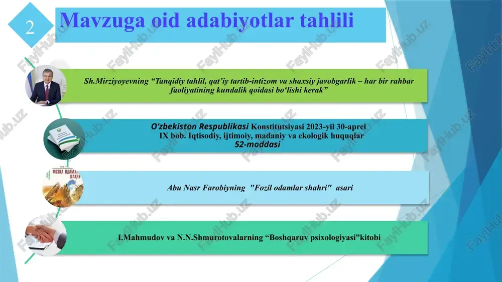 r menejer va lider bo‘lib xodimlarni tizimli rag‘batlantirishni joriy qilish: ob’ektiv, adolatli, haqqoniy, shaffof, ishonchlilik, moddiy-ma’naviy va nomoddiy rag‘banlantirib borishni amalga oshiraman. muammo amalga oshirish mexanizmi mas’ullar muddati natija demotivatsion xodimlarni aniqlash maktab psixologi va ishchi guruh bilan hamkorlikda anonim so’rovnoma o’tkazish maktab direktori maktab psixologi reja asosida ta’lim muassasasida sog‘lom muhitni shakllantirishga ijobiy tasir etib ta’lim sifatini oshirish. o‘qituvchilarda o‘z-o‘ziga hurmat hissini shakllantirish. past korsatgichga erishgan xodimlar uchun reja tuzush -saralab olingan past ko’rsatkichli pedagog xodimlarni royxatini shakllantirish. -”ustoz shogird” ananasi asosida biriktirish. -o’z kasblari boyicha qizil,sariq,yashil xududlar kesimida ishlarini tashkil etish maktab direktori o’ibdo’ metod birlashma raisi reja asosida maktabda ijobiy muhitni shakllantirib jamoada hurmatga ega bo‘ladi demotivatsion xodimlarni ijobiy natijaga erishganlarini rag’batlantirish har chorak yakunida ular erishgan yuqori natijalarini pedagogik kengashda,ommaviy tadbirlarda,ishtimoiy tarmoqlarda e’lon qilib borish. hududda o’tkaziladigan tadbirlarda ishtirok etishini tavsiya berish. maktab direktori mmibdo‘ o‘ibdo‘ kasaba uyushmasi mahoratli ustozlar har chorakda ustozlar o‘rtasida mahorat darajasi …