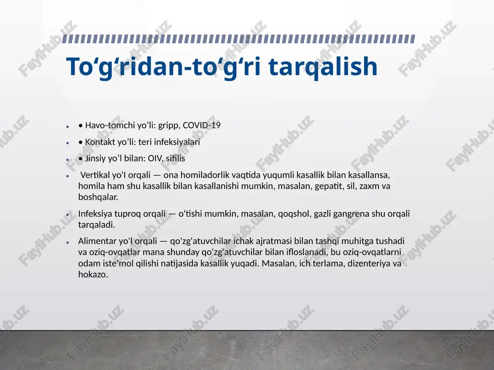 infeksion kasalliklarning tarqalish yo‘llari - Page 4