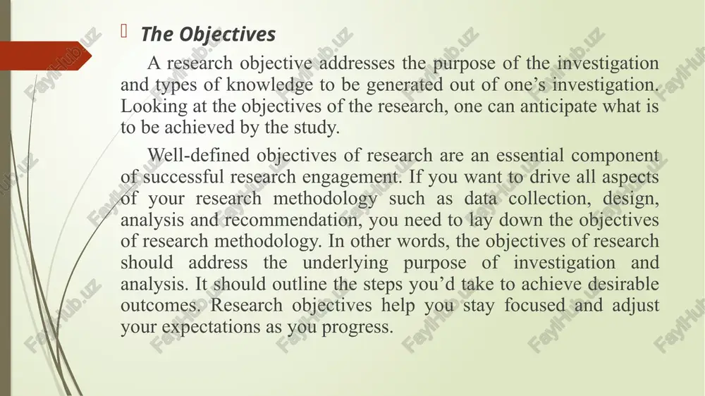and true-false questions are the most straightforward. multiple choice questions can be problematic if the respondent does not identify with the choices given; these should always include options such as “don’t know” or “none of the above” that leave room for exceptions. rankings allow respondents to express qualitative preferences by assigning a number that reflects their attitudes according to a scale. for instance: 1. how would you rate the quality of education in your local school district? a. excellent b. good c. average d. below average e. poor 2. which of the factors listed below do you believe has the greatest impact on the quality of education in your district? (select one) a. number of hours students spends in class b. class size c. teacher training d. administrative control e. parental/community support thank you for attention /docprops/thumbnail.jpeg