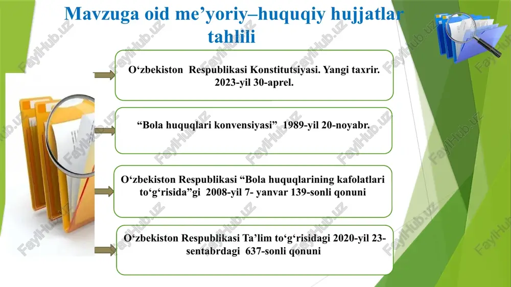 ‘zbekistonda ham zamonaviy texnologiyalar, qonunchilik asoslari va psixologik xizmatlarni rivojlantirish orqali maktabda o‘quvchilar uchun xavfsiz ta’lim muhitini yaratishning yangi bosqichga ko‘tarish mumkin. shu sababli, xavfsizlik tizimi bo‘yicha reja ishlab chiqish va uni amaliyotga joriy etish muhim ahamiyat kasb etadi. takliflarim 1. maktab hududining jismoniy xavfsizligini kuchaytirish -turniket va nazorat tizimlarini joriy qilish, videokuzatuv tizimini o‘rnatish, xavfsizlik xodimlari faoliyatini kuchaytirish; 2. kiberxavfsizlikni ta’minlash -maktab internet tarmog‘ida filtr tizimlarini joriy etish, kiberxavfsizlik bo‘yicha o‘quv mashg‘ulotlari o‘tkazish, o‘qituvchilar va ota-onalar uchun kiberxavfsizlik bo‘yicha seminarlar tashkil qilish; 3. ota-onalar va mahalla bilan hamkorlikni kuchaytirish -ota-onalarni xavfsizlik jarayoniga jalb qilish, mahalla va huquq-tartibot organlari bilan hamkorlik qilish, maxsus ma’rifiy tadbirlar va seminarlar o‘tkazish ; t/r muammo muammoning yechimini amalga oshirish mexanizmi mas’ullar muddati natija 1 maktab hududiga begona shaxslarning kirib chiqish nazorat tartibi bo‘yicha videokuzatuv kameralari o‘rnatilmagan. 1. turniket va kirish nazorati tizimini o‘rnatish va reja ishlab chiqish. 2. o‘quv xonalarga videokuzatuv kameralarini o‘rnatish va …