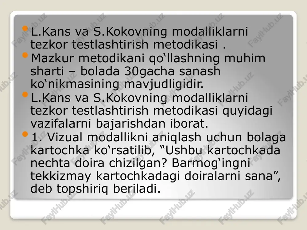 yetakchi modallikni ekspress diagnostika qilish metodikalari - Page 4