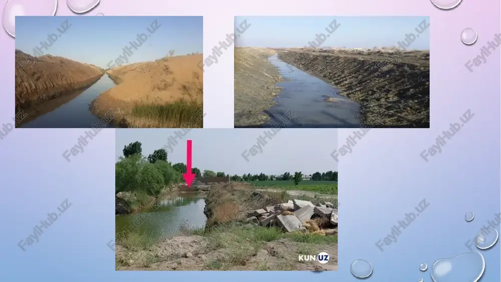 bo‘lgan hududlarda muhim ahamiyatga ega. sug‘orishdan oldin suvning sifatini aniqlash va zarur hollarda tozalash ishlari amalga oshiriladi. 2. suv resurslarining samarali boshqaruvi kollektor-zovur suvlarini qayta ishlatish orqali suv resurslaridan samarali foydalanish mumkin. bu, ayniqsa, iqlim o‘zgarishi natijasida suv resurslariga bo‘lgan talab ortgan sharoitda muhimdir . 3. suv tejovchi texnologiyalar bilan integratsiya kollektor-zovur suvlarini suv tejovchi sug‘orish texnologiyalari, masalan, tomchilatib yoki yomg‘irlatib sug‘orish tizimlari bilan birgalikda qo‘llash orqali suv sarfini kamaytirish va hosildorlikni oshirish mumkin . 4. ekologik muvozanatni saqlash kollektor-zovur suvlarini qayta ishlatish orqali atrof-muhitdagi suv-tuz muvozanatini saqlashga yordam beradi va ekologik barqarorlikni ta’minlaydi . kollektor-zovur tarmoqlaridan samarali foydalanish suv resurslarining tejab ishlatilishi, tuproq unumdorligini saqlash va hosildorlikni oshirishda muhim ahamiyatga ega. quyida bu tizimlardan samarali foydalanishning asosiy yo‘llari keltirilgan: 1. suv sifatini tahlil qilish va tozalash kollektor-zovur suvlarining kimyoviy tarkibini aniqlash va zarur hollarda tozalash ishlari amalga oshirilishi kerak. bu, ayniqsa, sho‘rlangan yoki minerallashgan hududlarda muhimdir. tozalash jarayonlari orqali …