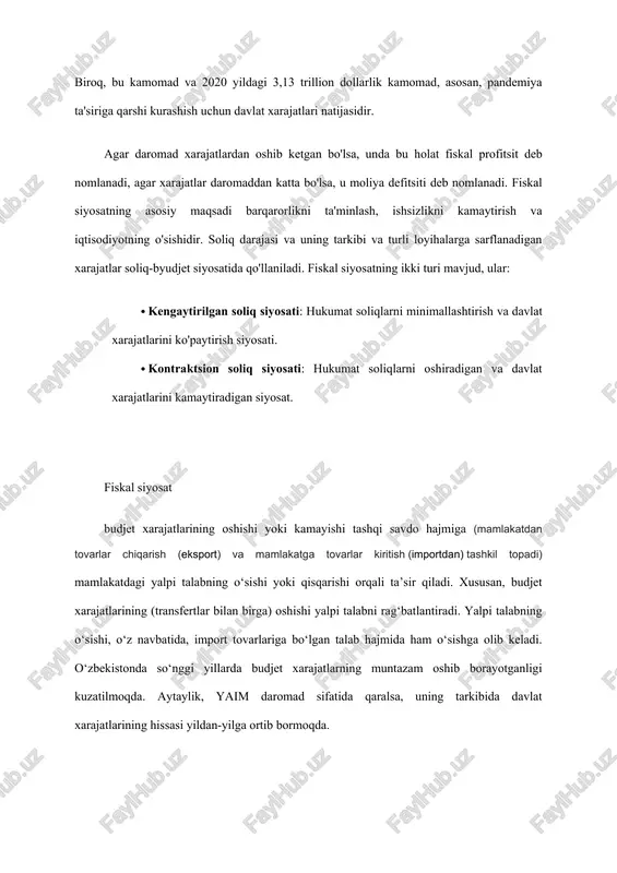 g pasayishi va foiz stavkalarining ko'tarilishi bo'lsa, bu siyosat kontraktsion pul-kredit siyosati sifatida qaraladi. pul-kredit siyosatining asosiy maqsadlariga narxlar barqarorligini ta'minlash, inflyatsiyani nazorat qilish, bank tizimini mustahkamlash, iqtisodiy o'sish va boshqalar kiradi. pul-kredit siyosati asosiy e'tiborni pul tarkibiga, kredit muomalasiga, foiz stavkasiga ta'sir ko'rsatadigan barcha masalalarga qaratadi. iqtisodiyotda kreditni nazorat qilish bo'yicha apeks bank tomonidan qabul qilingan chora-tadbirlar asosan ikki toifaga bo'linadi: · umumiy tadbirlar (miqdoriy choralar): · bank stavkasi · zaxira talablari, ya'ni crr, slr va boshqalar. · repo stavkasi teskari repo stavkasi · ochiq bozor operatsiyalari · tanlov choralari (sifatli o'lchovlar): · kreditni tartibga solish · axloqiy ishontirish · to'g'ridan-to'g'ri harakat · direktivalar chiqarilishi [fr. directive < lot. dirigere — yoʻllamoq, yoʻnaltirmoq] yuqori rahbar organlar tomonidan berilgan va bajari-lishi majburiy sanalgan rasmiy yoʻl-yoʻ-riq, dastur, koʻrsatma. 3. monetar (pul-kredit) siyosati markaziy banklar odatda pul-kredit siyosatini iqtisodiyotni rag'batlantirish yoki uning o'sishini tekshirish uchun qo'llaydilar. jismoniy shaxslar va korxonalarni qarz olish …