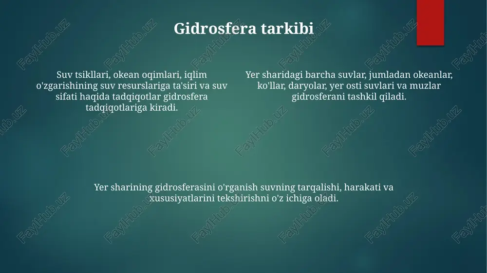 yerning gidrosfera qobig'ining tuzilishini o'rganish - Page 4