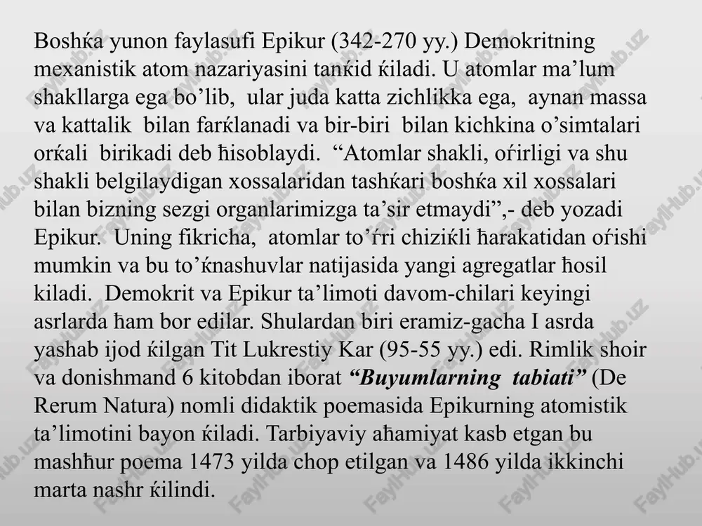 nopolni o’z flotlari bilan ќamal ќilishganda ularning kemalari suv bilan o’chmaydigan kimyoviy aralashma bilan yoќib yuborildi va ular khemeianing birinchi amaliy oќibatini o’z terilarida sinab ko’rishdi. bundan xulosa chiќarib o’zini o’nglab olgan arablar keyingi besh asr davomida alkimyoni o’z nazoratlariga olishdi. yii-yiii asrlarda yaќin sharќ mamlakatlarining (suriya, meso-potamiya) damashќ, baѓdod, kordovada arab alkimyogarlari ishlay-digan ilmiy markazlar paydo bo’ldi. endi arab olimlarining il-miy ishlari va xususan alkimyo o’rta er dengizi bo’ylab evropaga sekin kirib kela boshladi. 300-1100 yillar davomida evropaning tarixida kimyo saћifasi bo’m-bo’sh va unda ћech ќanday yangiliklar uchramaydi. sharќ mamlakatlari va arab davlatlaridagi bu davr fani, faylasuf-olimlari, ularning ќudrati va ayniќsa alkimyosi shu ќadar keskin yuksaldiki, ular xususida aloћida to’xtalishni lozim topdik. bu ћaќda keyingi bobda fikr yurgizamiz. evropada olimlar o’zlarining kashfiyotlari va yaratgan yangiliklari uchun cherkov va uning inkvizistiyasi tomonidan ќanday “mukofotlanganliklarini” ќuyidagi ma’lumotlardan bilamiz. o’rta asrlarda birgina ispaniyaning o’zida 30000 ko’proќ kishi ilm-fan, taraќќiyot yo’lida ќilgan xizmatlari, …