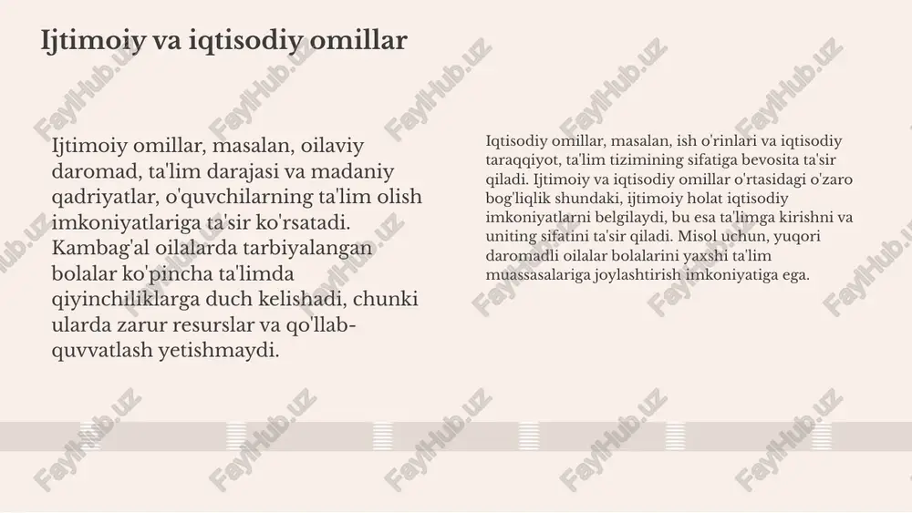 ining uchta istiqbolli yo'nalishi: 1. ta'limda texnologiyalarni integratsiyalash, 2. shaxsiylashtirilgan o'quv dasturlari yaratish, 3. hamkorlik asosida o'quv muhitlarini rivojlantirish. bu yo'nalishlar ta'lim jarayonlarini yanada samaraliroq va qiziqarliroq qilishga yordam beradi. talabalar uchun imkoniyatlar italiya ta'lim tizimida talabalar uchun bir qator imkoniyatlar mavjud. bular o'z ichiga akademik dasturlar, onlayn ta'lim, va xorijiy universitetlar bilan hamkorlikni oladi. shuningdek, talabalar o'z bilim va ko'nikmalarini kengaytirish uchun turli xil seminar va konferensiyalarda ishtirok etish imkoniyatiga ega. talabalar uchun amaliyot va xalqaro tajribalar muhim ahamiyatga ega. ular o'z sohalarida amaliy ko'nikmalarni olish imkoniyatini beradi. bundan tashqari, ish beruvchilar bilan aloqalar o'rnatish orqali talabalar o'z kelajaklarini rejalashtirishda yordam oladilar. karyera yo'nalishlari karyera yo'nalishlari, ta'lim darajasiga qarab, turli imkoniyatlar taqdim etadi. 1. karyera yo'nalishlari va kirish yo'llari: talabalar o'z qiziqishlariga va malakalariga mos keladigan sohalarni tanlashlari mumkin. 2. ta'lim darajasiga ko'ra karyera imkoniyatlari: oliy ta'limga ega bo'lganlar ko'proq rivojlangan va yuqori maoshli ish o'rinlariga ega bo'lish imkoniyatiga …