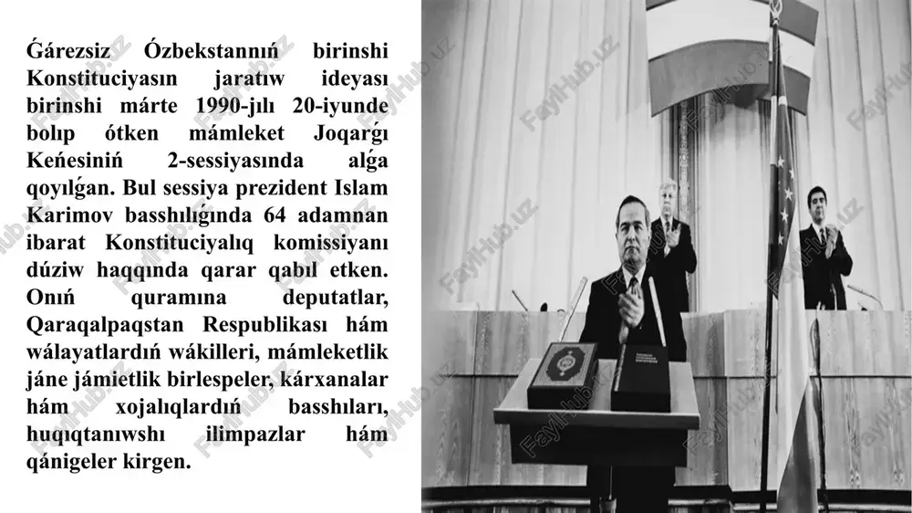 rtibi" dep ataladı. paydalang`an a`debiyatlar 1,„o‘zbekiston respublikasi konstitutsiyasi“. lex.uz. qaraldi: 1-oktabr 2023-yil. „yangi konstitutsiya. 10 ta asosiy o‘zgarish“. kun.uz. qaraldi: 1-oktabr 2023-yil. 2,„o'zbekistonda konstitutsiyaga o'zgartirishlar kiritildi“. bugun.uz. 2021-yil 9-iyulda asl nusxadan arxivlangan. qaraldi: 2021-yil 9-fevral. (wayback machine saytida 2021-07-09 sanasida arxivlangan) 3, „yangi tahrirdagi konstitutsiya 1-maydan kuchga kirdi“. image1.png image2.png image3.png image4.png image5.png image6.png image7.png image8.png image9.png image10.png /docprops/thumbnail.jpeg